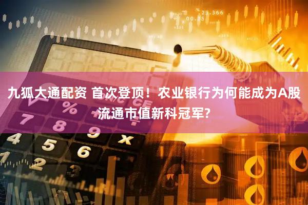 九狐大通配资 首次登顶！农业银行为何能成为A股流通市值新科冠军?