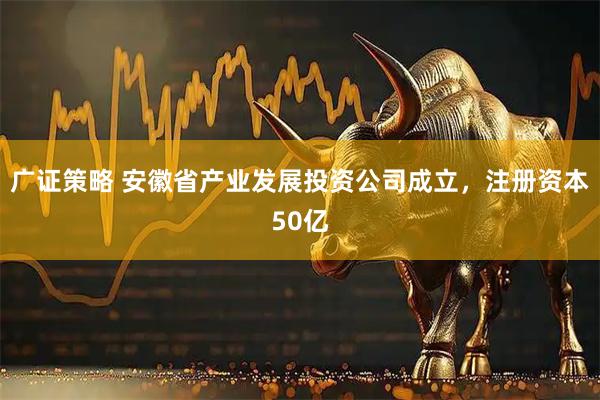 广证策略 安徽省产业发展投资公司成立，注册资本50亿