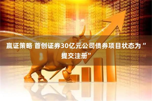 赢证策略 首创证券30亿元公司债券项目状态为“提交注册”